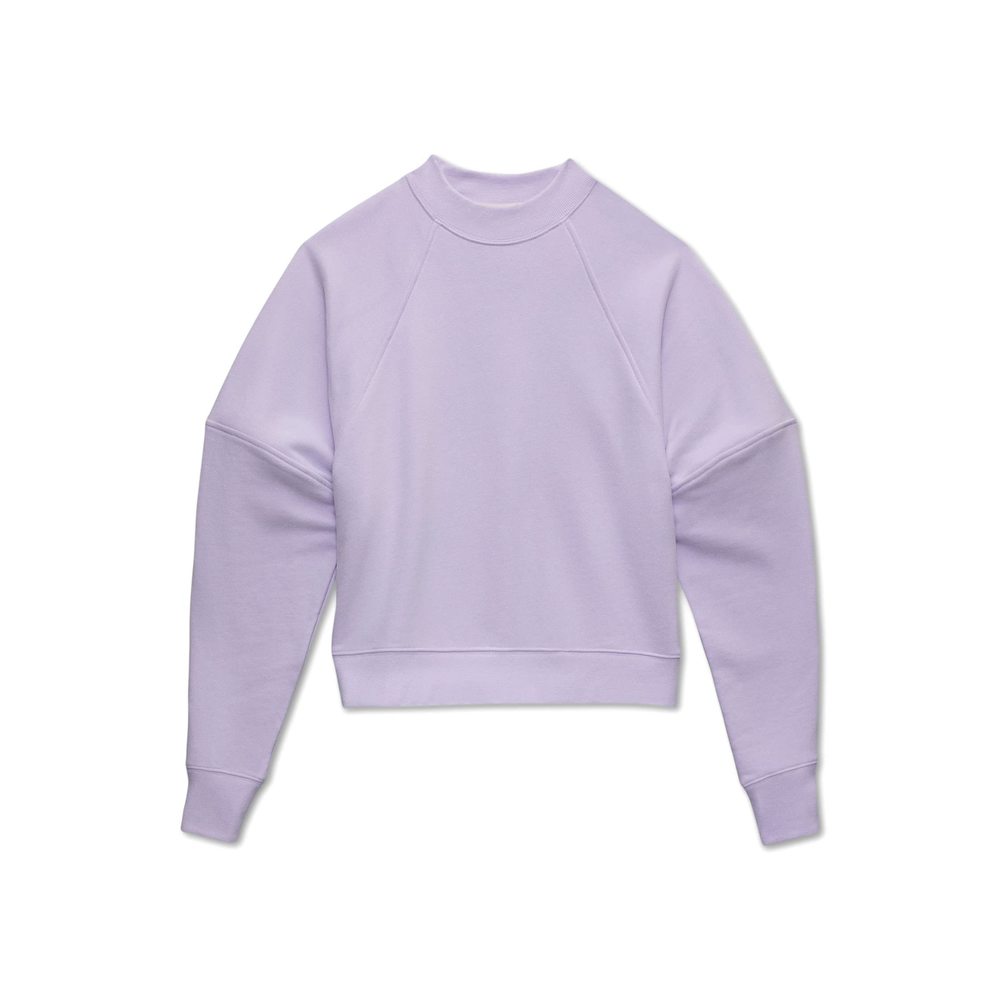 Go-To Womens Crew Tee Cropped Cotton Blend Lavender XS